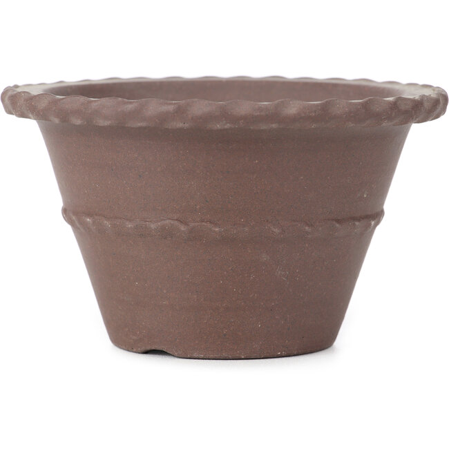 Vaso per bonsai rotondo non smaltato di Yamaaki - 133 x 133 x 80 mm