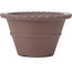 Round unglazed bonsai pot by Yamaaki - 133 x 133 x 80 mm