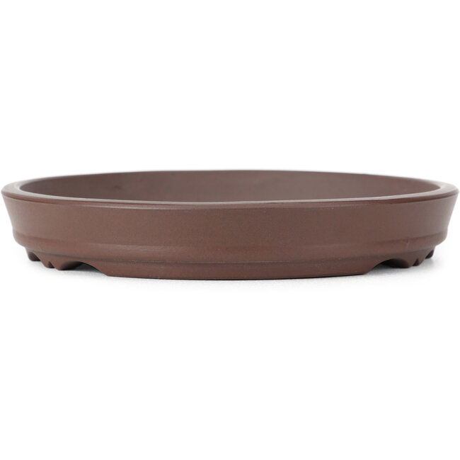 Round unglazed bonsai pot by Yamaaki - 182 x 182 x 72 mm