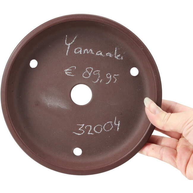 Maceta de bonsái redonda sin esmaltar de Yamaaki - 182 x 182 x 72 mm