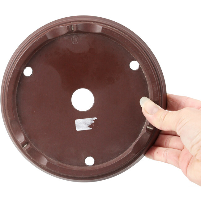 Ronde ongeglazuurde bonsaipot van Yamaaki - 182 x 182 x 72 mm