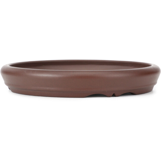 Maceta de bonsái redonda sin esmaltar de Yamaaki - 195 x 195 x 29 mm