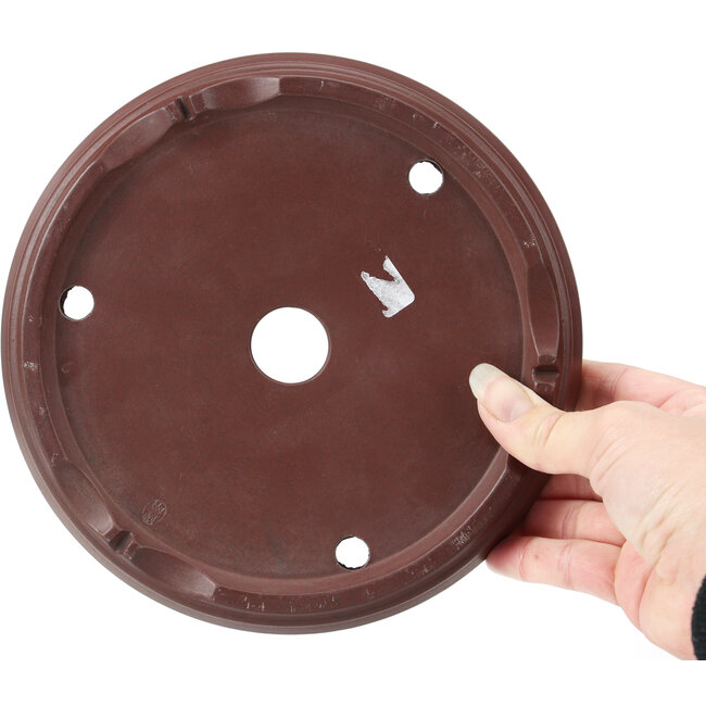 Ronde ongeglazuurde bonsaipot van Yamaaki - 195 x 195 x 29 mm