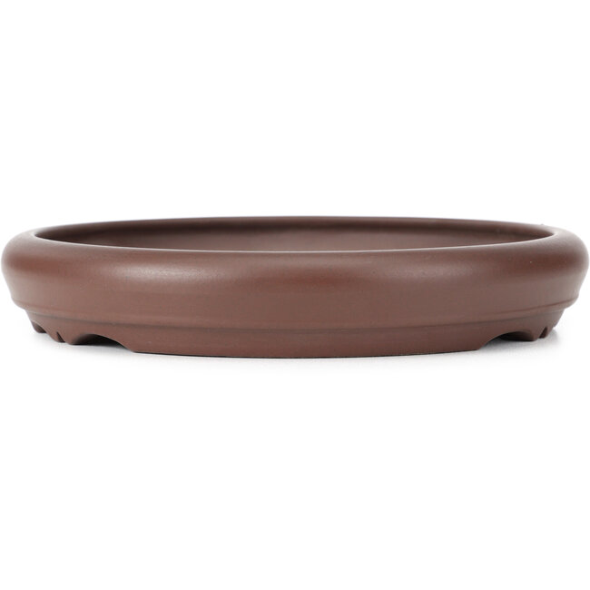 Round unglazed bonsai pot by Yamaaki - 212 x 212 x 34 mm