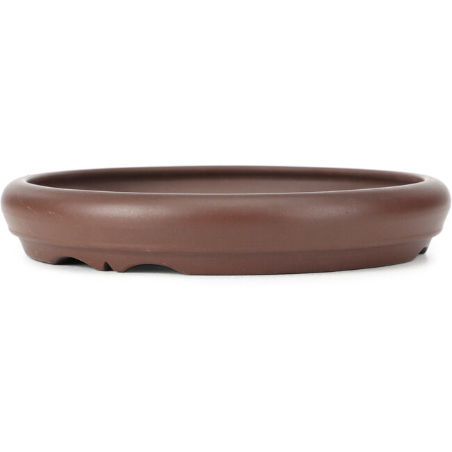 Round unglazed bonsai pot by Yamaaki - 212 x 212 x 34 mm