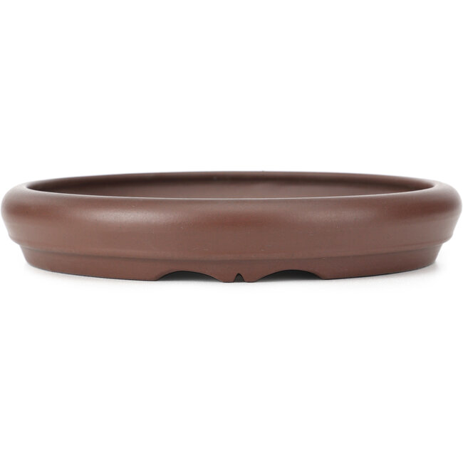 Round unglazed bonsai pot by Yamaaki - 212 x 212 x 34 mm