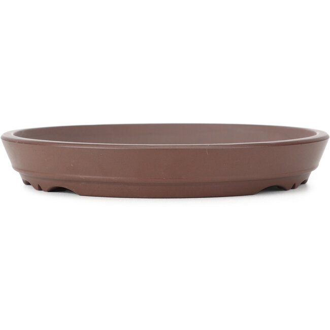 Round unglazed bonsai pot by Yamaaki - 220 x 220 x 32 mm