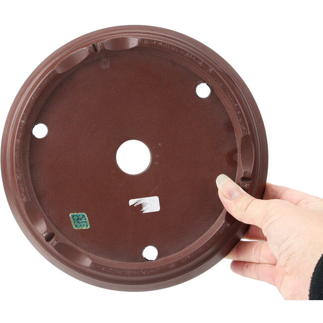 Maceta de bonsái redonda sin esmaltar de Yamaaki - 220 x 220 x 32 mm