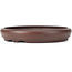 Round unglazed bonsai pot by Yamaaki - 239 x 239 x 39 mm