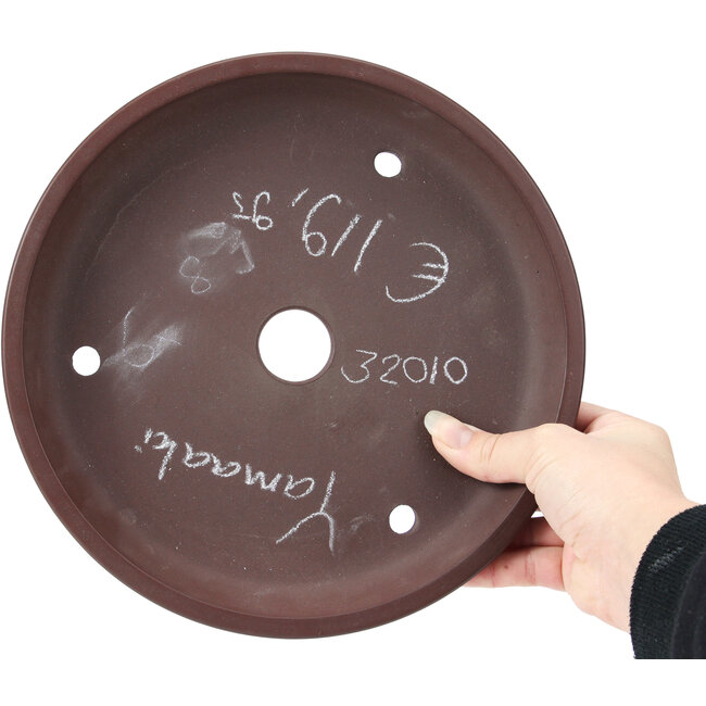 Pot à bonsaï rond non émaillé par Yamaaki - 248 x 248 x 37 mm