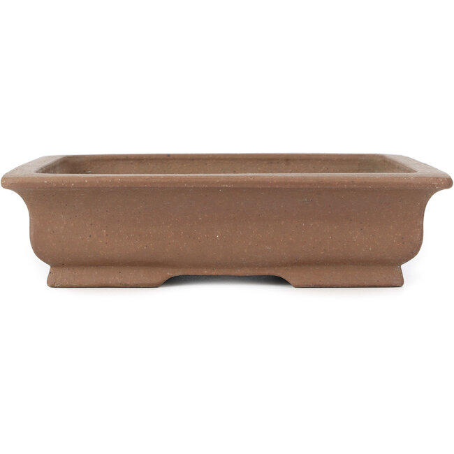 Rectangular unglazed bonsai pot by Shoko - 303 x 242 x 72 mm