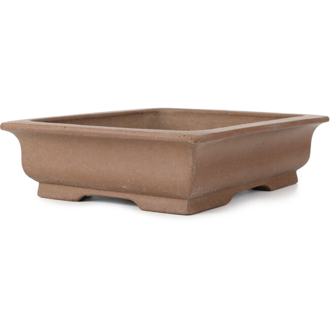 Rectangular unglazed bonsai pot by Shoko - 303 x 242 x 72 mm