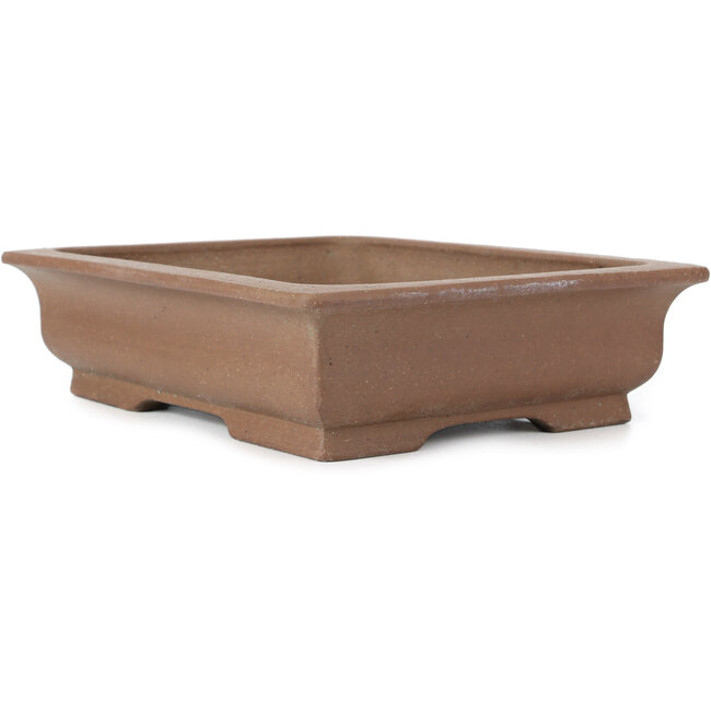 Rectangular unglazed bonsai pot by Shoko - 303 x 242 x 72 mm