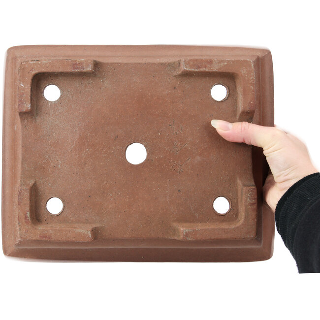 Rechthoekige ongeglazuurde bonsaipot van Shoko - 303 x 242 x 72 mm