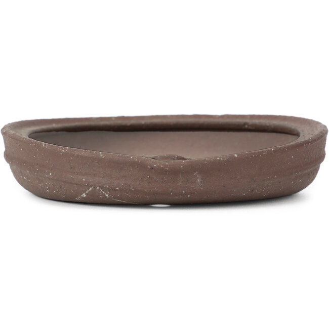 Round unglazed bonsai pot - 202 x 188 x 40 mm