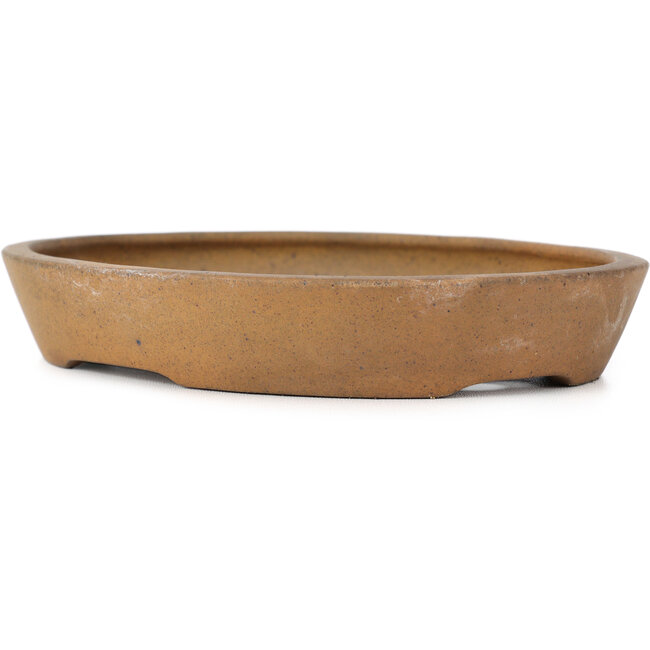 Pot à bonsaï ovale non émaillé par Kenzan - 206 x 165 x 32 mm