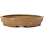 Oval unglazed bonsai pot by Kenzan - 206 x 165 x 32 mm