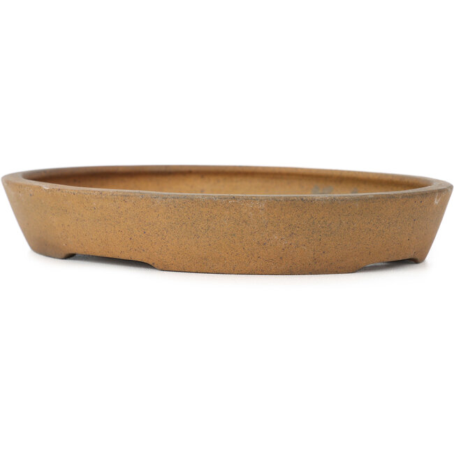 Pot à bonsaï ovale non émaillé par Kenzan - 206 x 165 x 32 mm