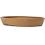 Oval unglazed bonsai pot by Kenzan - 206 x 165 x 32 mm