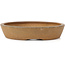 Oval unglazed bonsai pot by Kenzan - 206 x 165 x 32 mm