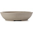 Round unglazed bonsai pot by Shoko - 335 x 335 x 80 mm