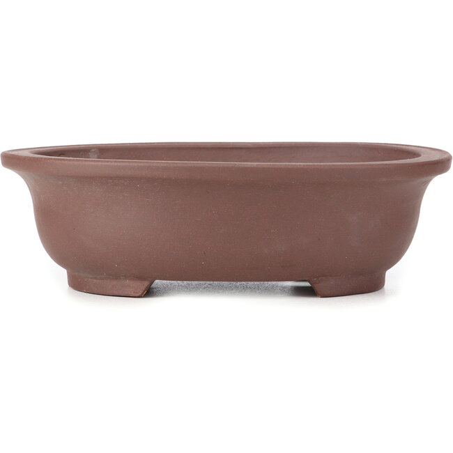 Oval unglazed bonsai pot - 287 x 232 x 85 mm