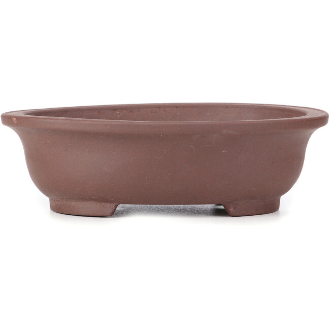 Oval unglazed bonsai pot - 287 x 232 x 85 mm
