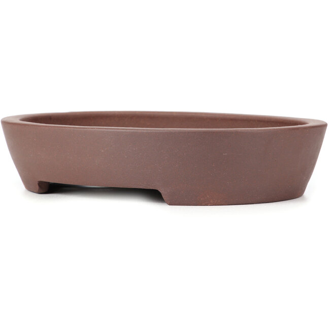 Oval unglazed bonsai pot - 291 x 232 x 58 mm