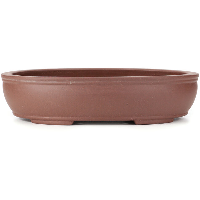Oval unglazed bonsai pot - 356 x 283 x 80 mm