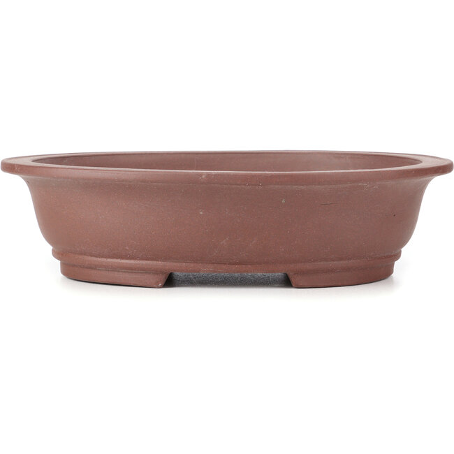 Oval unglazed bonsai pot - 378 x 315 x 98 mm