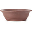 Oval unglazed bonsai pot - 378 x 315 x 98 mm