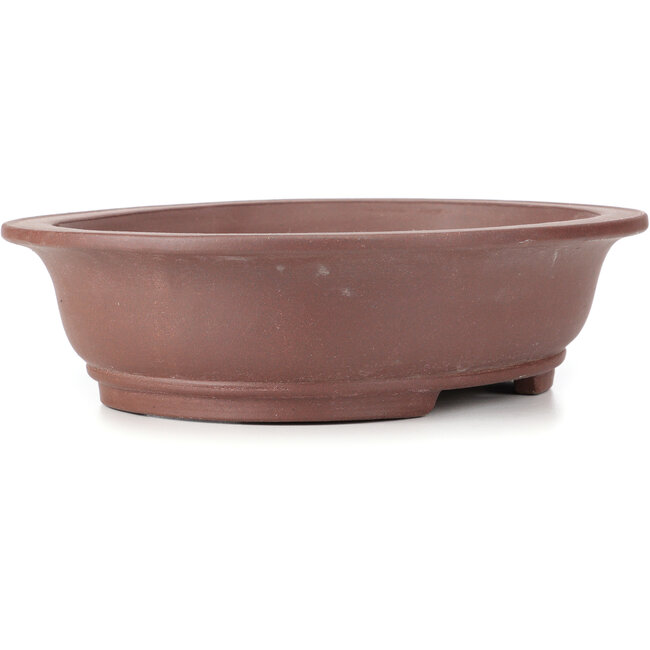 Oval unglazed bonsai pot - 378 x 315 x 98 mm