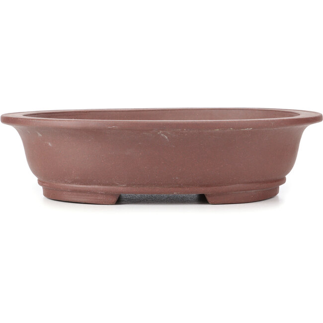 Oval unglazed bonsai pot - 378 x 315 x 98 mm