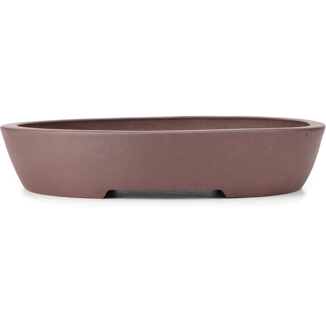 Oval unglazed bonsai pot - 390 x 320 x 76 mm