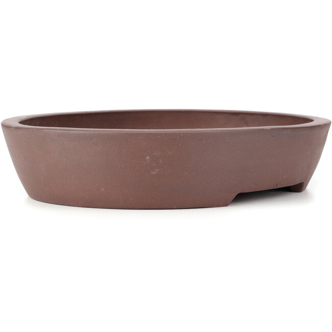 Oval unglazed bonsai pot - 390 x 320 x 76 mm