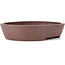 Oval unglazed bonsai pot - 390 x 320 x 76 mm