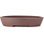 Oval unglazed bonsai pot - 390 x 320 x 76 mm