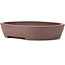 Oval unglazed bonsai pot - 390 x 320 x 76 mm