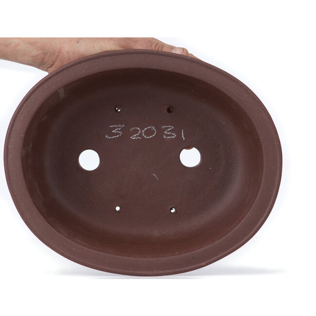 Pot à bonsaï ovale non émaillé - 287 x 232 x 85 mm