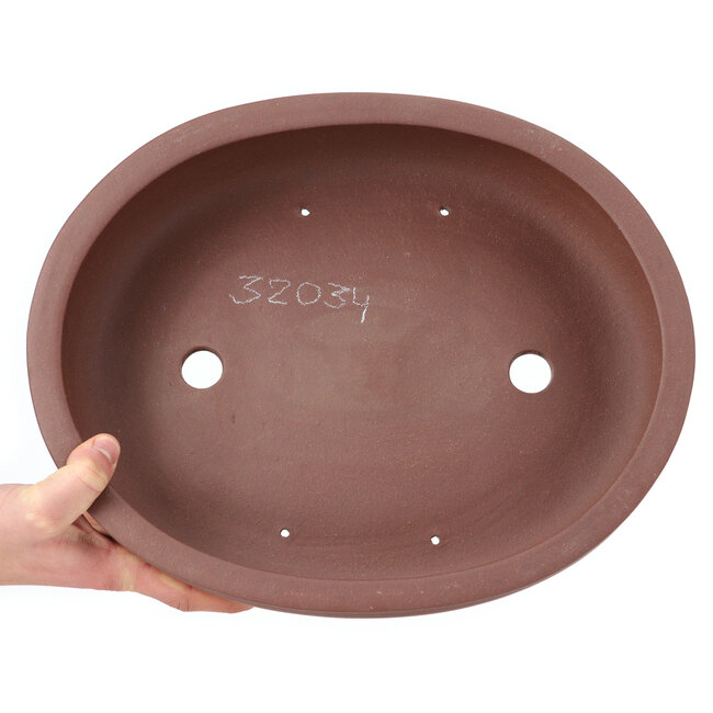 Ovale ongeglazuurde bonsaipot - 356 x 283 x 80 mm