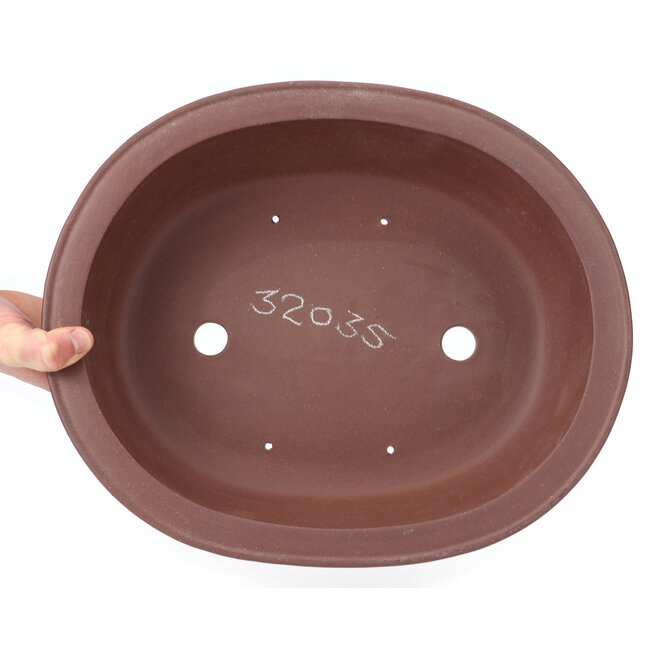 Pot à bonsaï ovale non émaillé - 378 x 315 x 98 mm