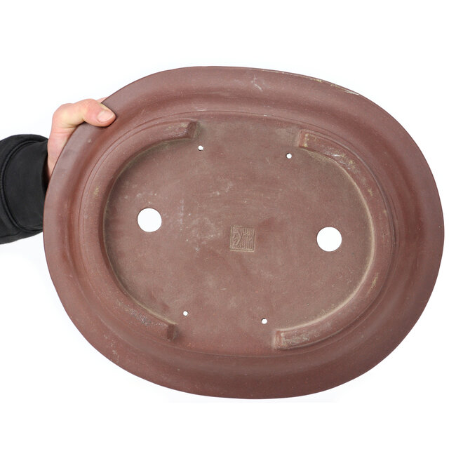 Ovale ongeglazuurde bonsaipot - 378 x 315 x 98 mm