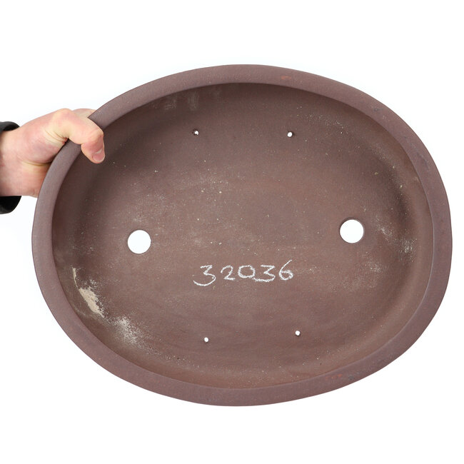 Maceta de bonsái ovalada sin esmaltar - 390 x 320 x 76 mm
