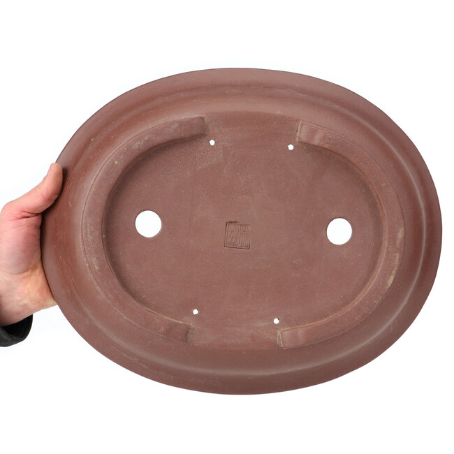 Ovale unglasierte Bonsaischale - 363 x 300 x 102 mm