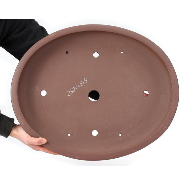 Ovale unglasierte Bonsaischale - 568 x 462 x 95 mm