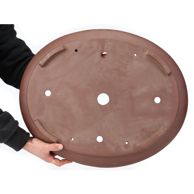 Ovale ongeglazuurde bonsaipot - 568 x 462 x 95 mm