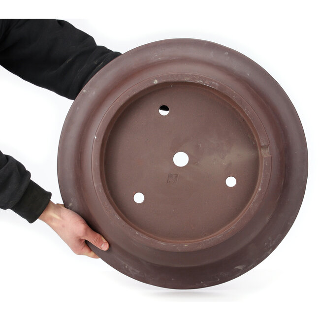 Round unglazed bonsai pot - 505 x 505 x 153 mm