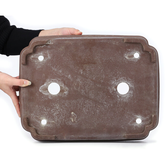 Pot à bonsaï rectangulaire non émaillé - 458 x 350 x 110 mm