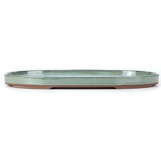 Seto Yaki 439 mm ovale groene bonsaipot van Seto Yaki, Seto