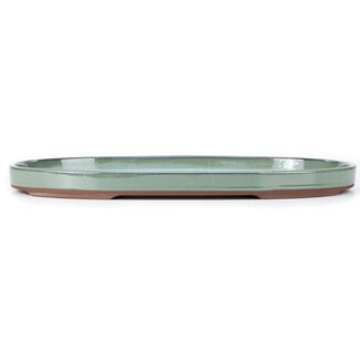 Seto Yaki Pot à bonsaï vert ovale 439 mm par Seto Yaki, Seto